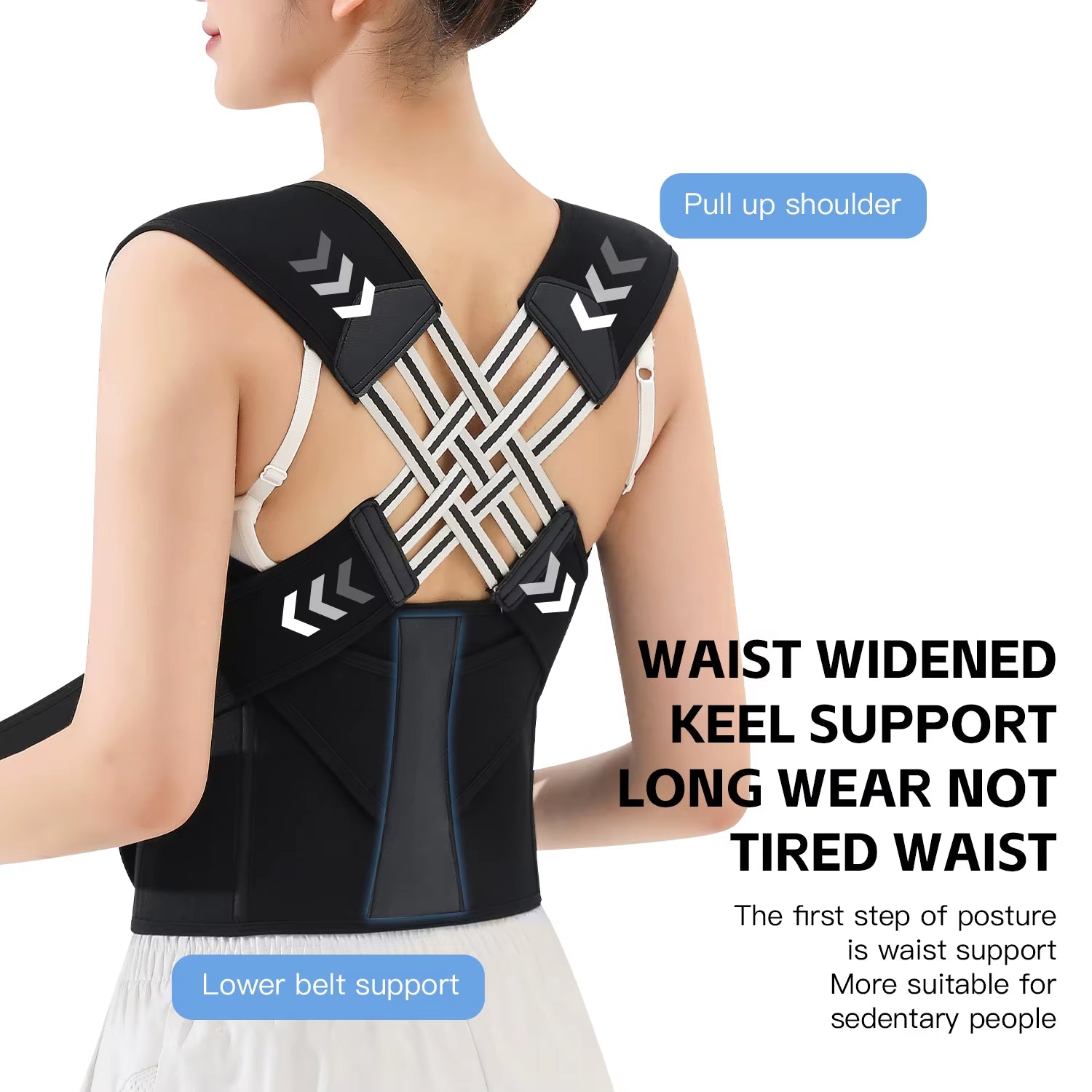 correcteur de posture élastique pour femmes, support dorsal et lombaire, confort optimal, amélioration de la posture